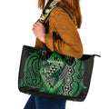 Aotearoa Iwi Ngai Tahu Leather Tote Bag NZ Maori Humpback Whale Taniko Motifs