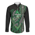 Aotearoa Iwi Ngai Tahu Personalised Long Sleeve Button Shirt NZ Maori Humpback Whale Taniko Motifs