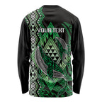 Aotearoa Iwi Ngai Tahu Personalised Long Sleeve Shirt NZ Maori Humpback Whale Taniko Motifs