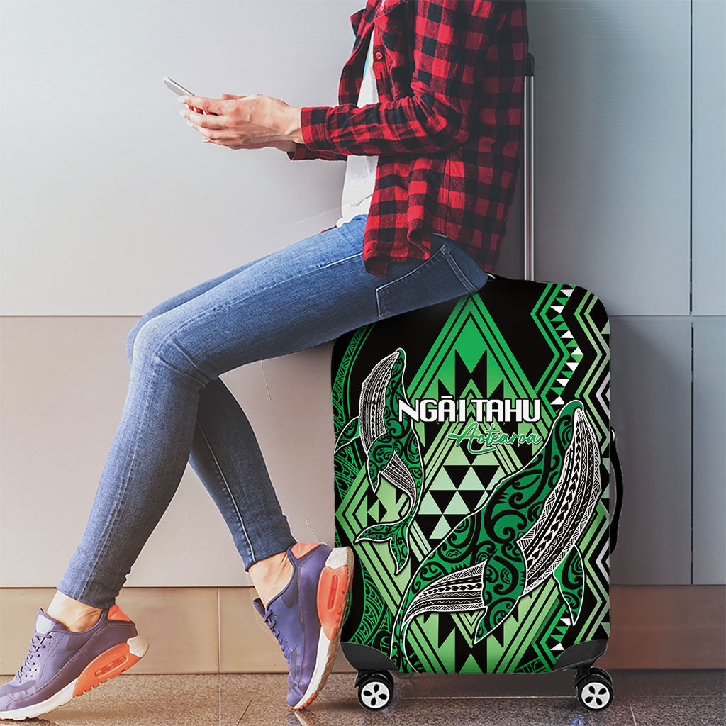 Aotearoa Iwi Ngai Tahu Luggage Cover NZ Maori Humpback Whale Taniko Motifs