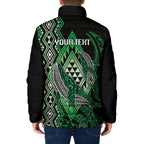 Aotearoa Iwi Ngai Tahu Personalised Padded Jacket NZ Maori Humpback Whale Taniko Motifs