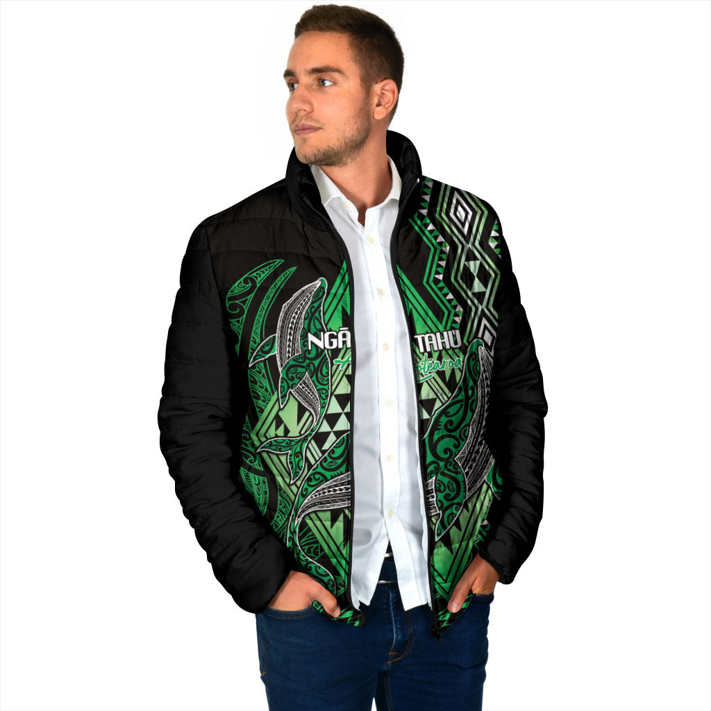 Aotearoa Iwi Ngai Tahu Personalised Padded Jacket NZ Maori Humpback Whale Taniko Motifs