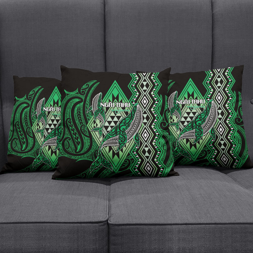 Aotearoa Iwi Ngai Tahu Pillow Cover NZ Maori Humpback Whale Taniko Motifs