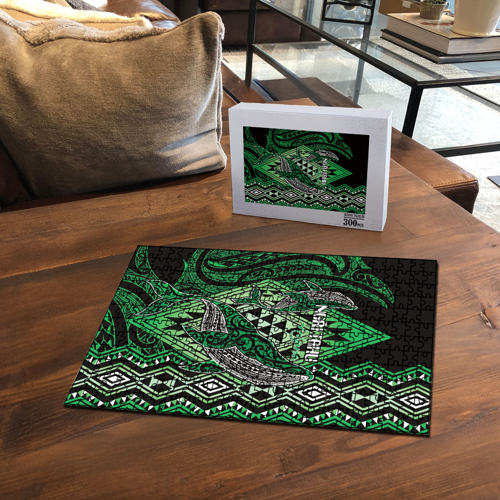 Aotearoa Iwi Ngai Tahu Puzzle NZ Maori Humpback Whale Taniko Motifs