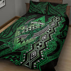 Aotearoa Iwi Ngai Tahu Quilt Bed Set NZ Maori Humpback Whale Taniko Motifs