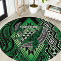 Aotearoa Iwi Ngai Tahu Round Carpet NZ Maori Humpback Whale Taniko Motifs