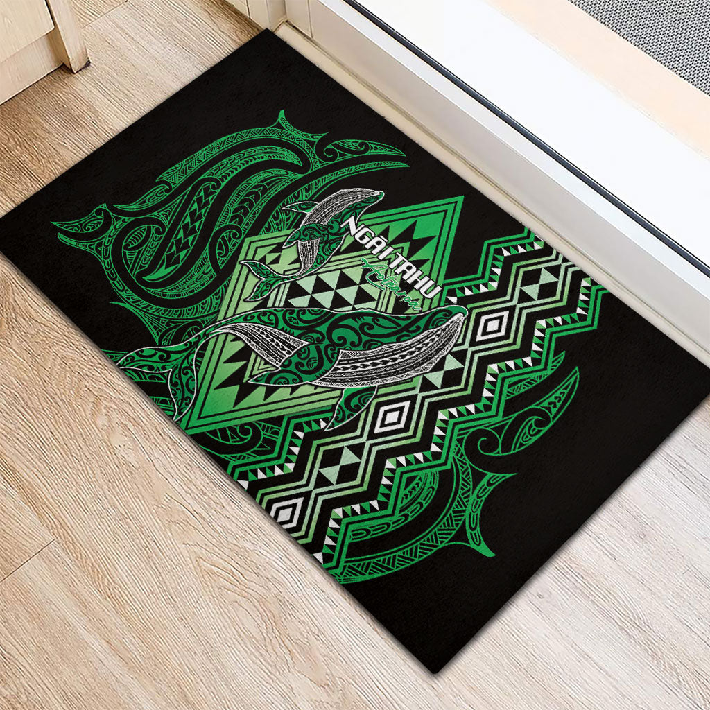 Aotearoa Iwi Ngai Tahu Rubber Doormat NZ Maori Humpback Whale Taniko Motifs