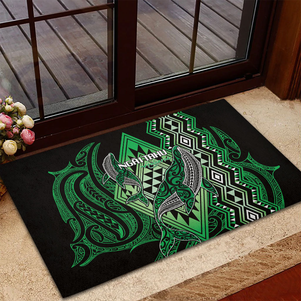 Aotearoa Iwi Ngai Tahu Rubber Doormat NZ Maori Humpback Whale Taniko Motifs