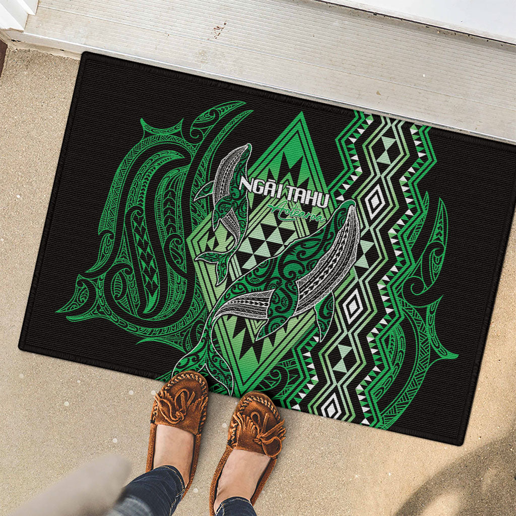 Aotearoa Iwi Ngai Tahu Rubber Doormat NZ Maori Humpback Whale Taniko Motifs