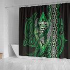 Aotearoa Iwi Ngai Tahu Shower Curtain NZ Maori Humpback Whale Taniko Motifs