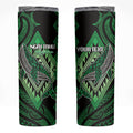 Aotearoa Iwi Ngai Tahu Personalised Skinny Tumbler NZ Maori Humpback Whale Taniko Motifs