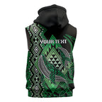 Aotearoa Iwi Ngai Tahu Personalised Sleeveless Hoodie NZ Maori Humpback Whale Taniko Motifs