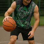 Aotearoa Iwi Ngai Tahu Personalised Sleeveless Hoodie NZ Maori Humpback Whale Taniko Motifs