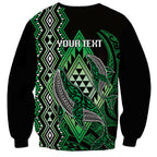 Aotearoa Iwi Ngai Tahu Personalised Sweatshirt NZ Maori Humpback Whale Taniko Motifs