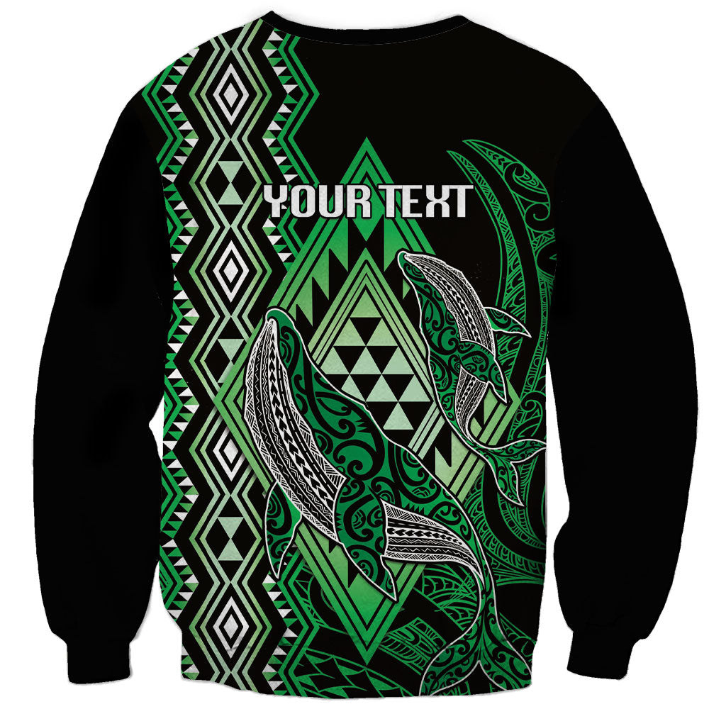 Aotearoa Iwi Ngai Tahu Personalised Sweatshirt NZ Maori Humpback Whale Taniko Motifs
