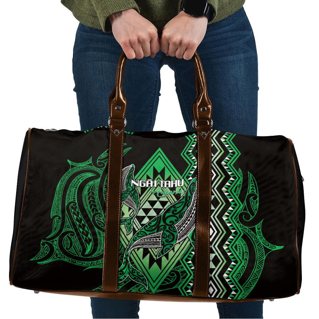 Aotearoa Iwi Ngai Tahu Travel Bag NZ Maori Humpback Whale Taniko Motifs