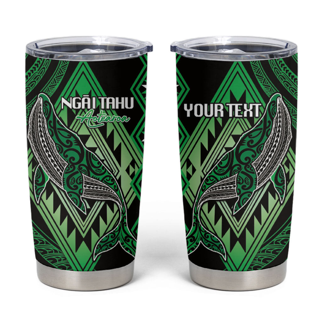 Aotearoa Iwi Ngai Tahu Personalised Tumbler Cup NZ Maori Humpback Whale Taniko Motifs