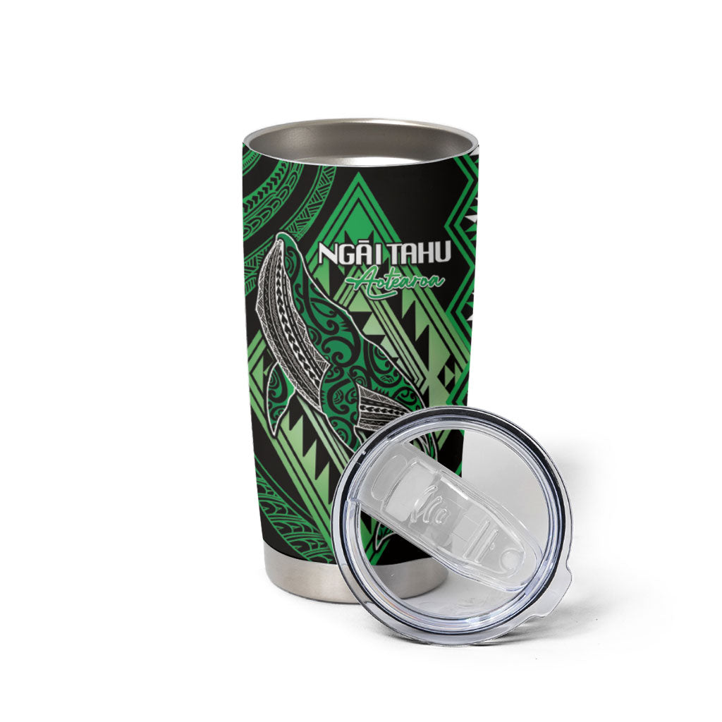 Aotearoa Iwi Ngai Tahu Personalised Tumbler Cup NZ Maori Humpback Whale Taniko Motifs