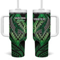 Aotearoa Iwi Ngai Tahu Personalised Tumbler With Handle NZ Maori Humpback Whale Taniko Motifs