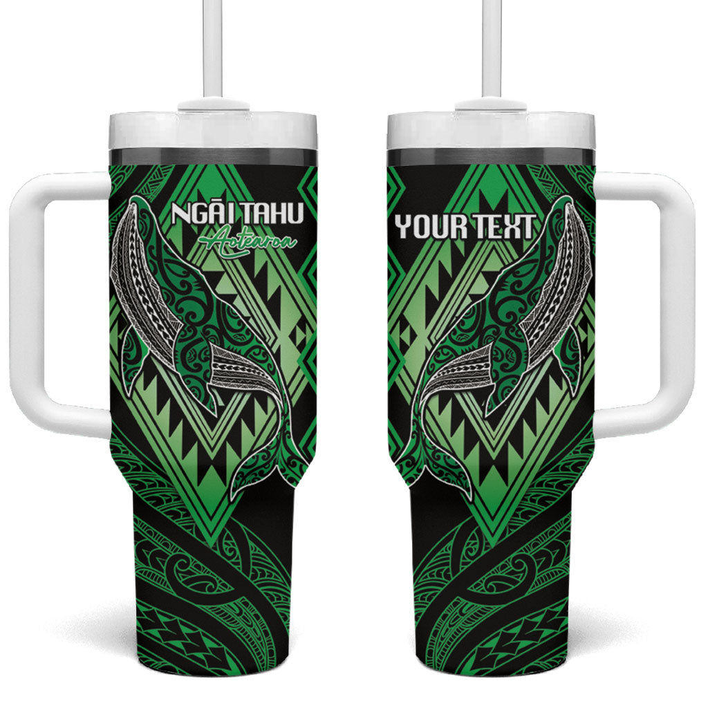 Aotearoa Iwi Ngai Tahu Personalised Tumbler With Handle NZ Maori Humpback Whale Taniko Motifs