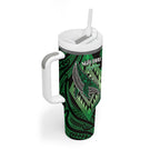 Aotearoa Iwi Ngai Tahu Personalised Tumbler With Handle NZ Maori Humpback Whale Taniko Motifs