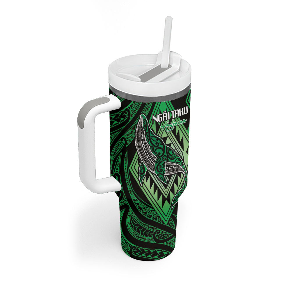 Aotearoa Iwi Ngai Tahu Personalised Tumbler With Handle NZ Maori Humpback Whale Taniko Motifs