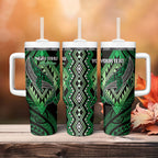 Aotearoa Iwi Ngai Tahu Personalised Tumbler With Handle NZ Maori Humpback Whale Taniko Motifs