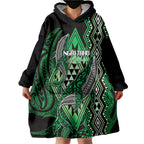 Aotearoa Iwi Ngai Tahu Personalised Wearable Blanket Hoodie NZ Maori Humpback Whale Taniko Motifs