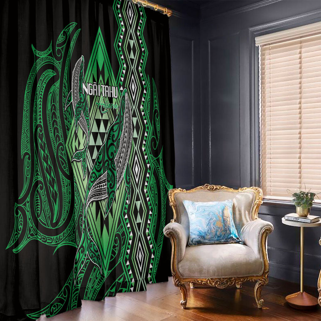 Aotearoa Iwi Ngai Tahu Window Curtain NZ Maori Humpback Whale Taniko Motifs