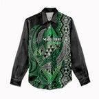 Aotearoa Iwi Ngai Tahu Personalised Women Casual Shirt NZ Maori Humpback Whale Taniko Motifs