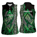 Aotearoa Iwi Ngai Tahu Personalised Women Sleeveless Polo Shirt NZ Maori Humpback Whale Taniko Motifs