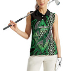 Aotearoa Iwi Ngai Tahu Personalised Women Sleeveless Polo Shirt NZ Maori Humpback Whale Taniko Motifs