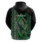 Aotearoa Iwi Ngai Tahu Personalised Zip Hoodie NZ Maori Humpback Whale Taniko Motifs