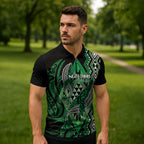 Aotearoa Iwi Ngai Tahu Personalised Zipper Polo Shirt NZ Maori Humpback Whale Taniko Motifs