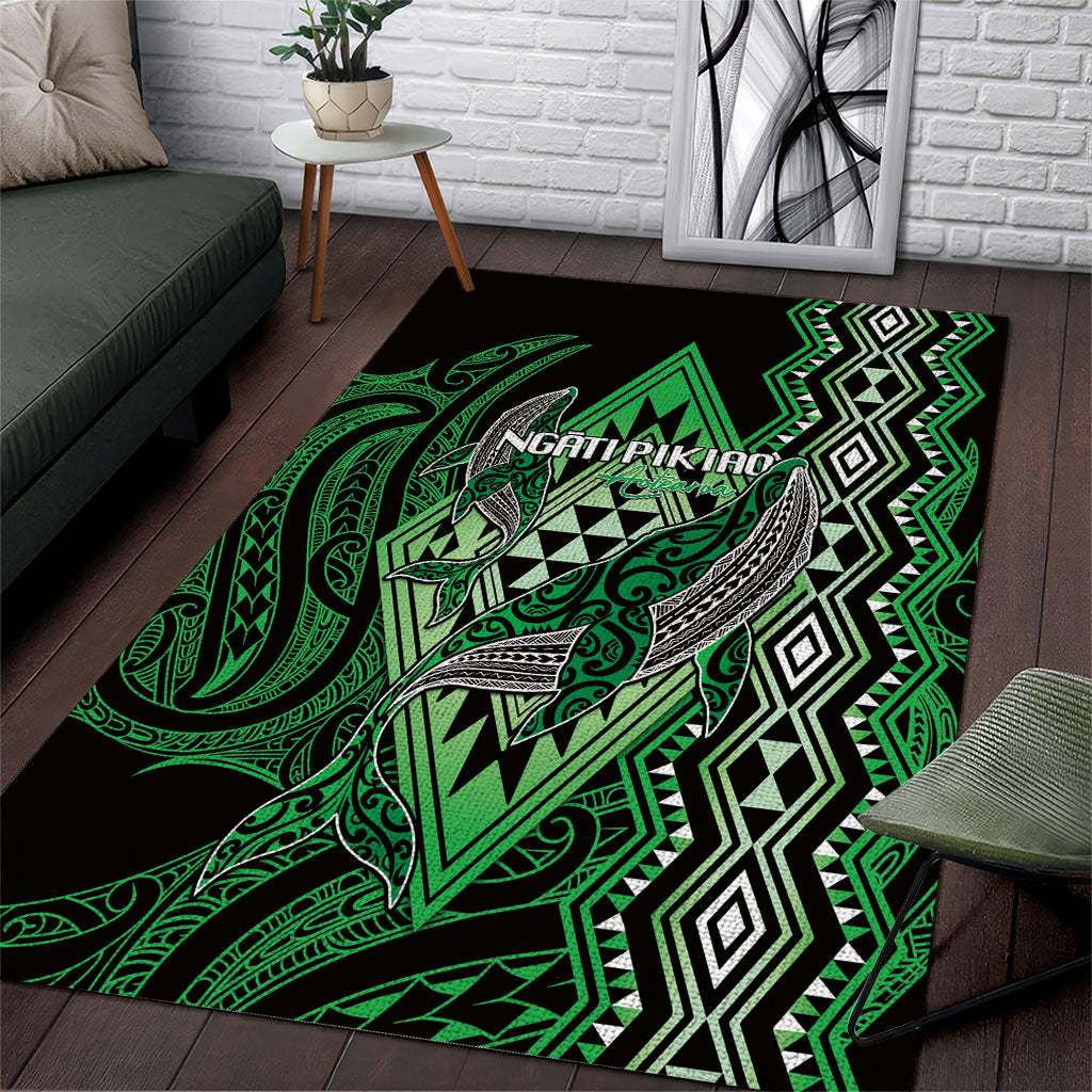 Aotearoa Iwi Ngati Pikiao Area Rug NZ Maori Humpback Whale Taniko Motifs