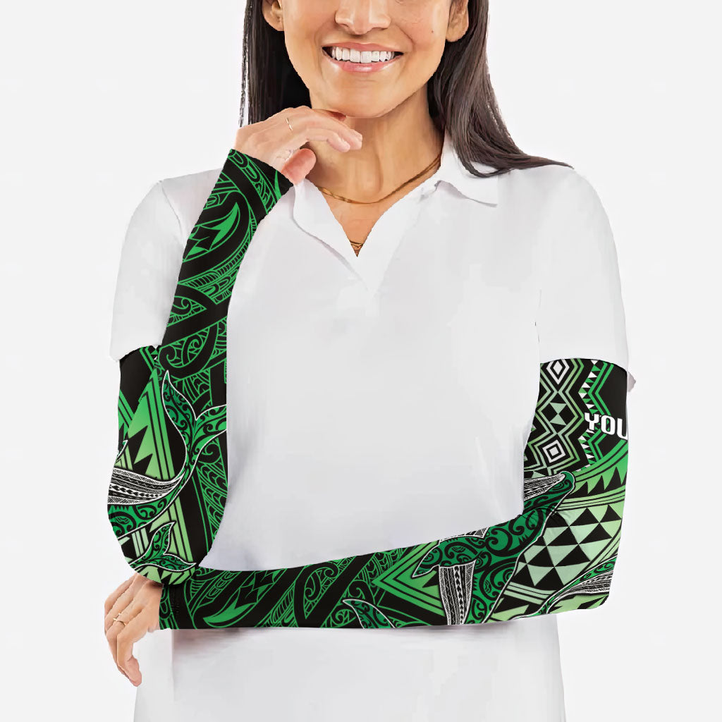 Aotearoa Iwi Ngati Pikiao Personalised Arm Sleeves NZ Maori Humpback Whale Taniko Motifs
