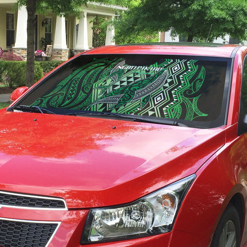 Aotearoa Iwi Ngati Pikiao Auto Sun Shade NZ Maori Humpback Whale Taniko Motifs