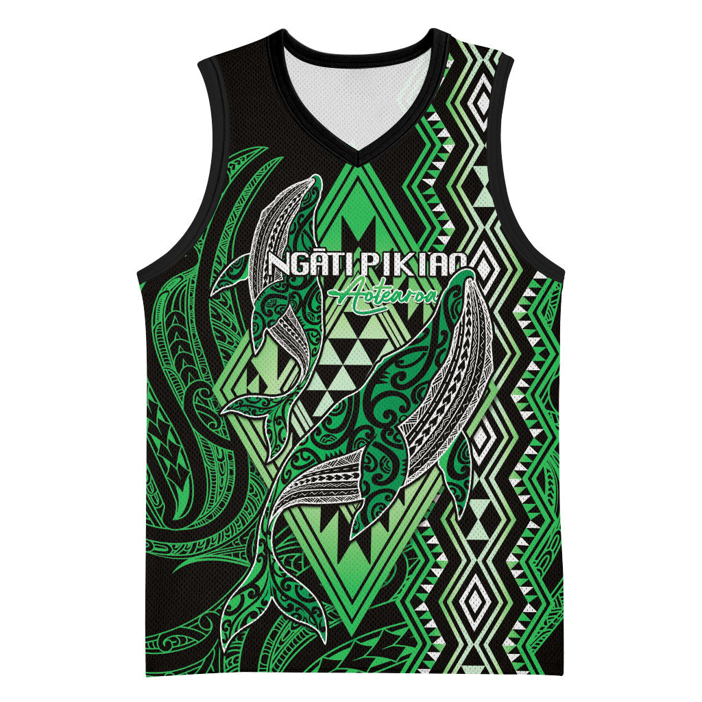 Aotearoa Iwi Ngati Pikiao Personalised Basketball Jersey NZ Maori Humpback Whale Taniko Motifs