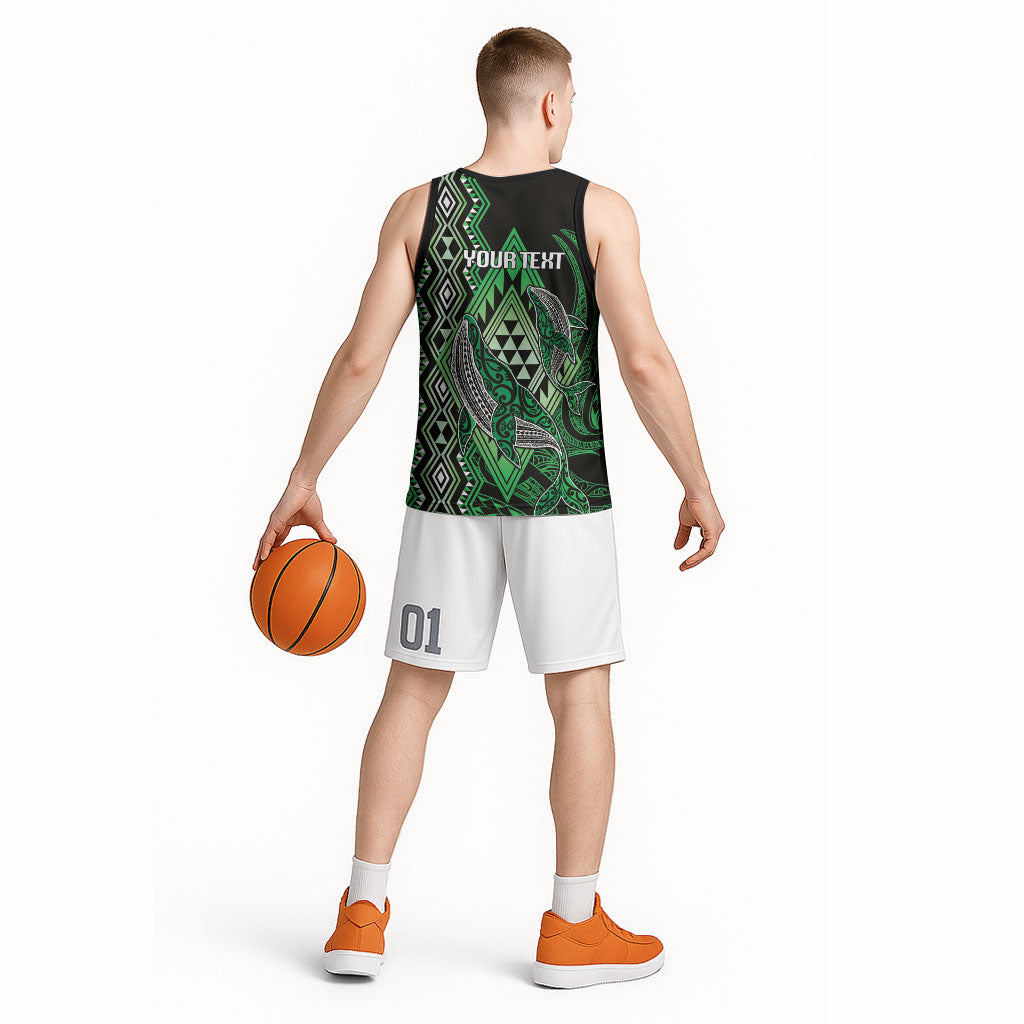 Aotearoa Iwi Ngati Pikiao Personalised Basketball Jersey NZ Maori Humpback Whale Taniko Motifs