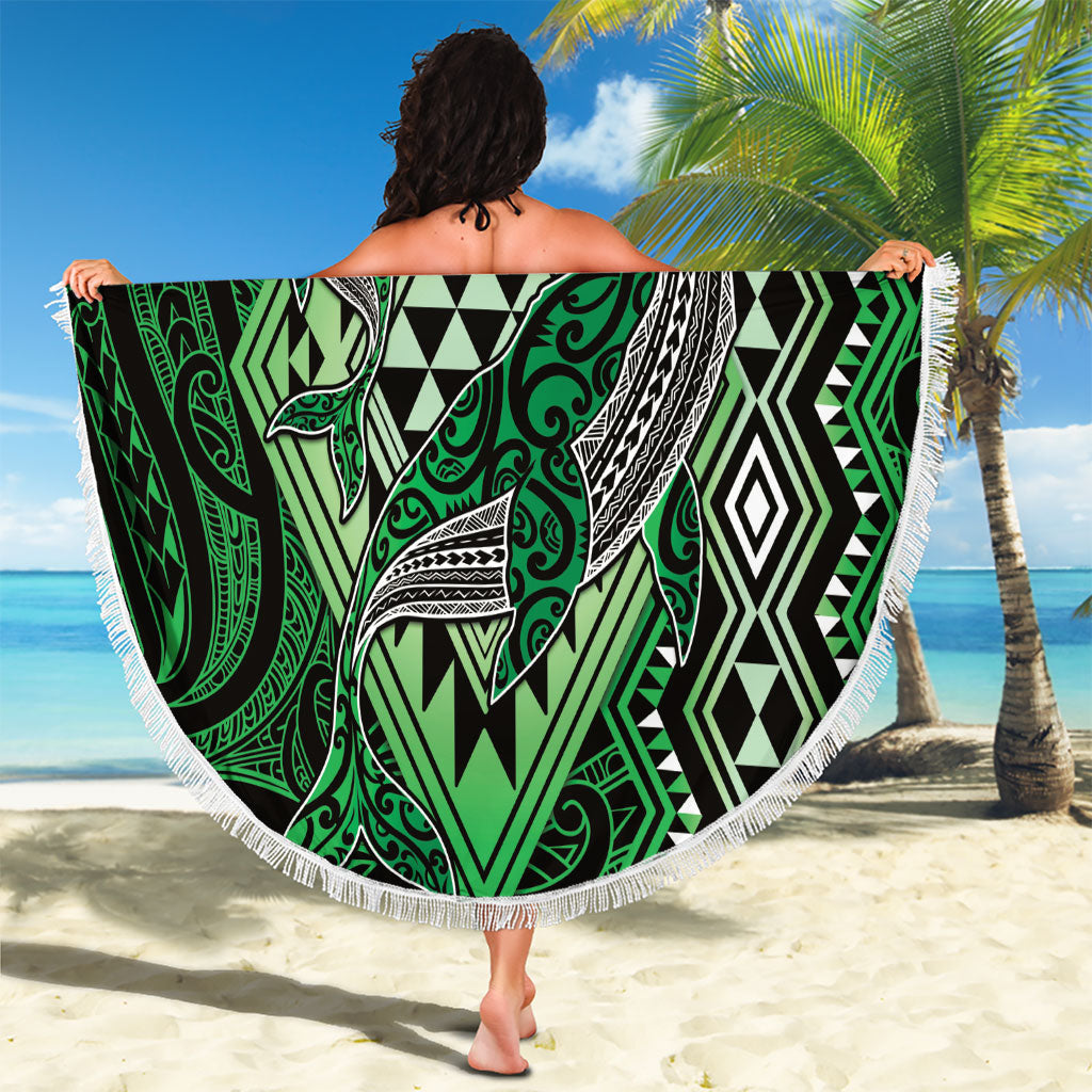 Aotearoa Iwi Ngati Pikiao Beach Blanket NZ Maori Humpback Whale Taniko Motifs