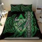 Aotearoa Iwi Ngati Pikiao Bedding Set NZ Maori Humpback Whale Taniko Motifs