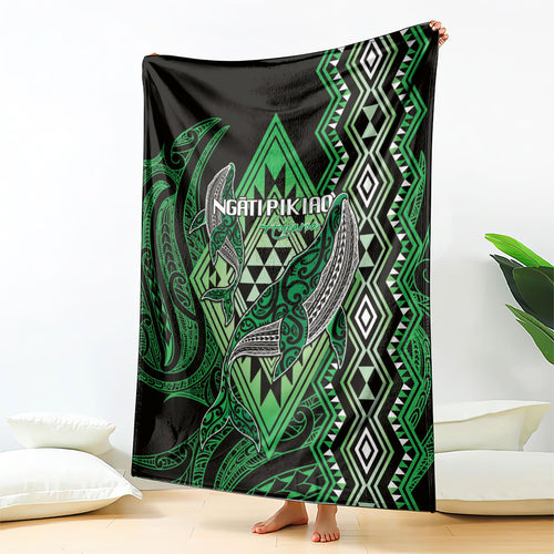 Aotearoa Iwi Ngati Pikiao Blanket NZ Maori Humpback Whale Taniko Motifs