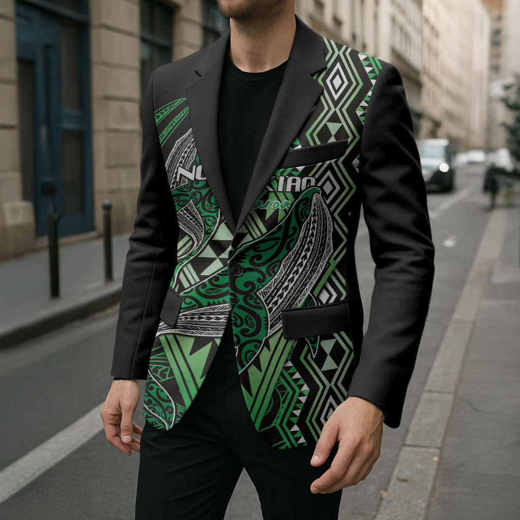Aotearoa Iwi Ngati Pikiao Personalised Blazer NZ Maori Humpback Whale Taniko Motifs