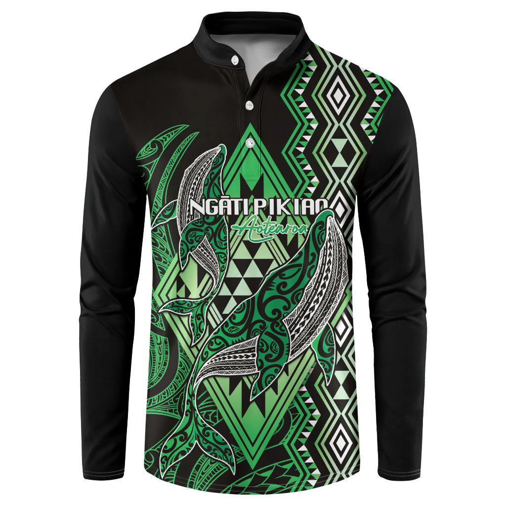 Aotearoa Iwi Ngati Pikiao Personalised Button Sweatshirt NZ Maori Humpback Whale Taniko Motifs