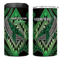Aotearoa Iwi Ngati Pikiao Personalised 4 in 1 Can Cooler Tumbler NZ Maori Humpback Whale Taniko Motifs