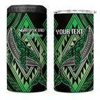 Aotearoa Iwi Ngati Pikiao Personalised 4 in 1 Can Cooler Tumbler NZ Maori Humpback Whale Taniko Motifs