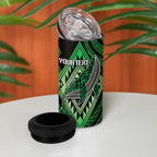Aotearoa Iwi Ngati Pikiao Personalised 4 in 1 Can Cooler Tumbler NZ Maori Humpback Whale Taniko Motifs