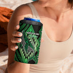 Aotearoa Iwi Ngati Pikiao Personalised 4 in 1 Can Cooler Tumbler NZ Maori Humpback Whale Taniko Motifs