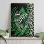 Aotearoa Iwi Ngati Pikiao Canvas Wall Art NZ Maori Humpback Whale Taniko Motifs