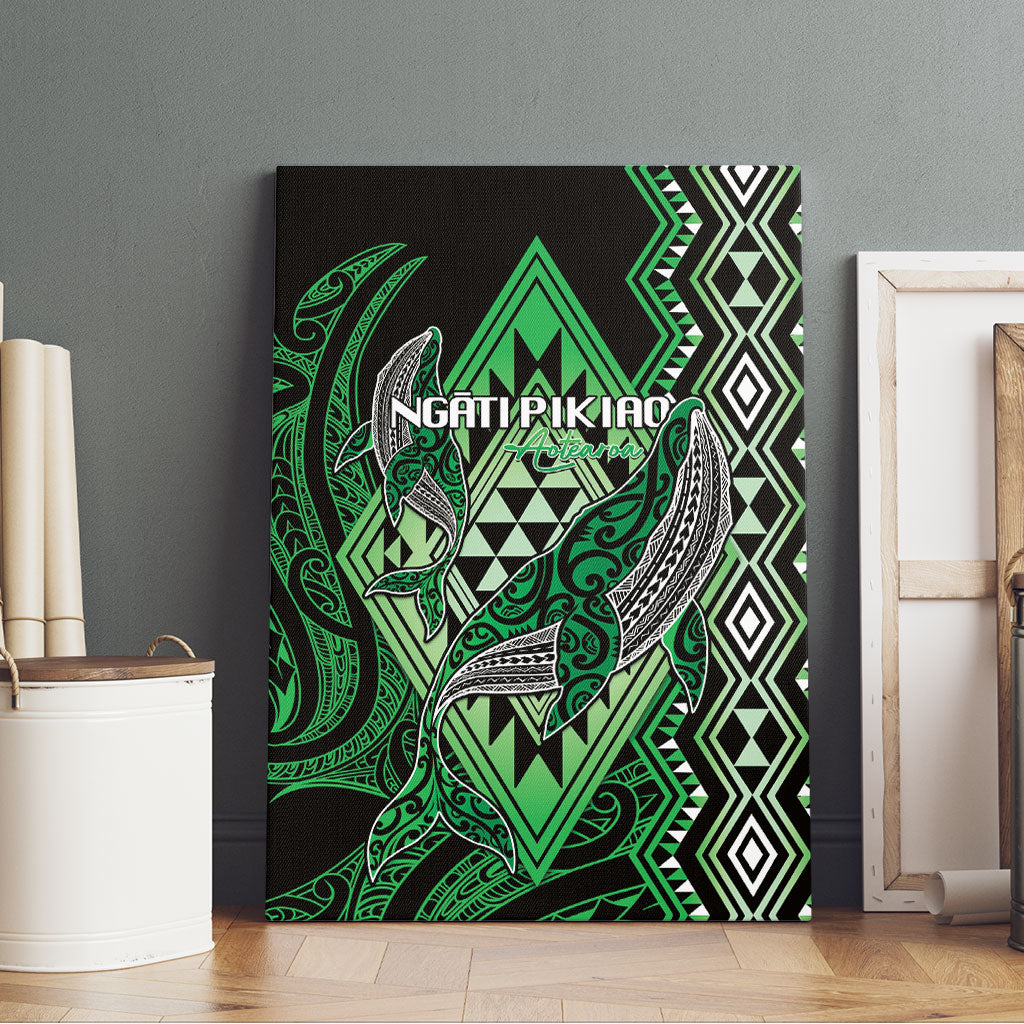 Aotearoa Iwi Ngati Pikiao Canvas Wall Art NZ Maori Humpback Whale Taniko Motifs